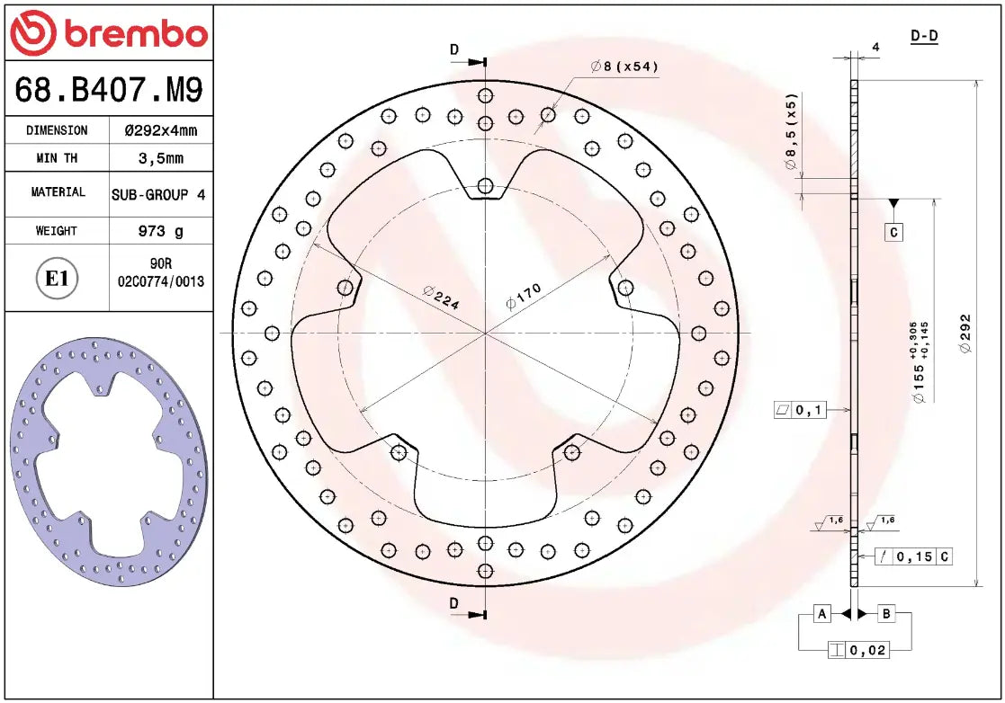 Gold Series fixed brake disc for Yamaha