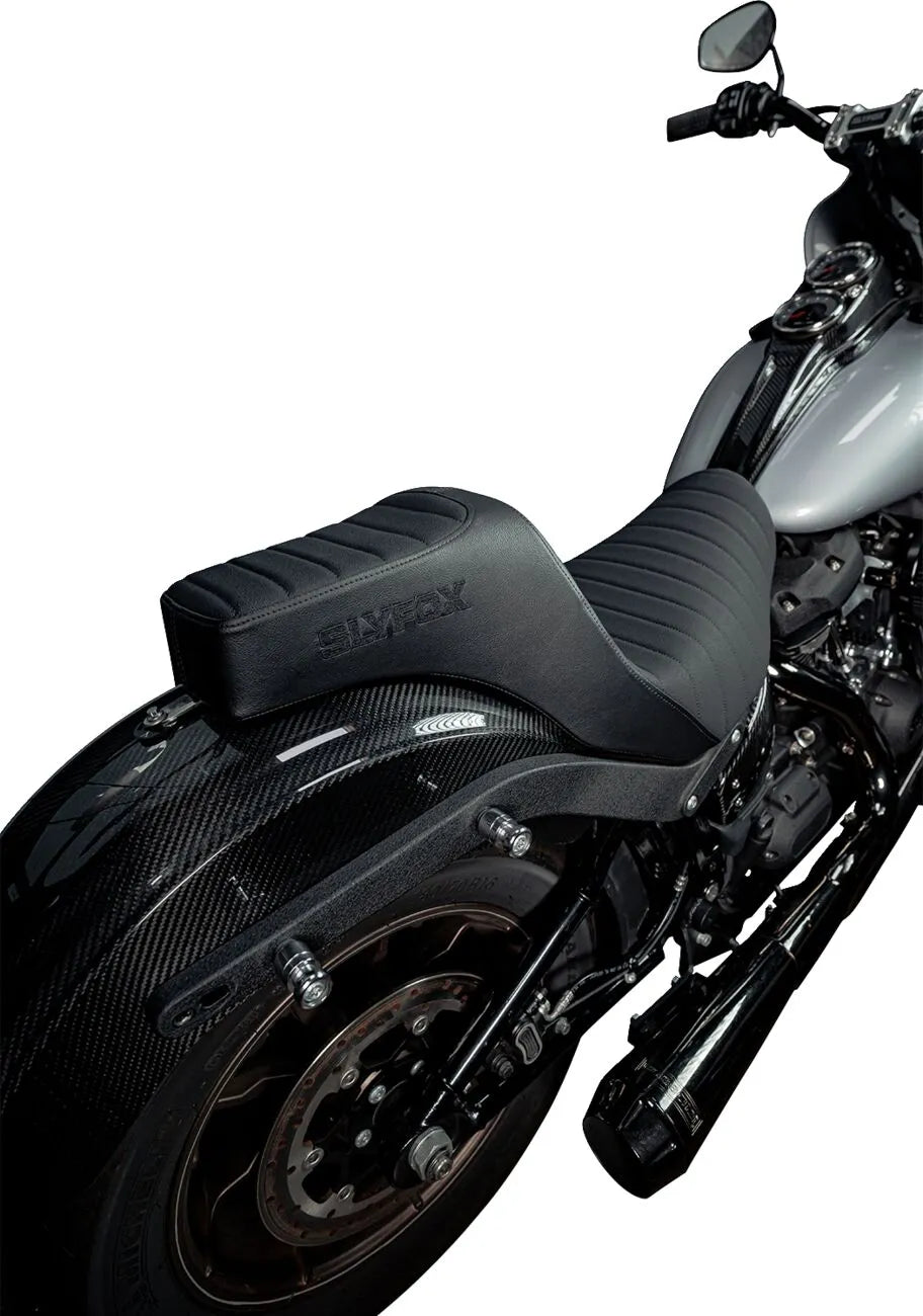 2Up Highnoon Seat Vinyl Logo Black For Harley Davidson Softail