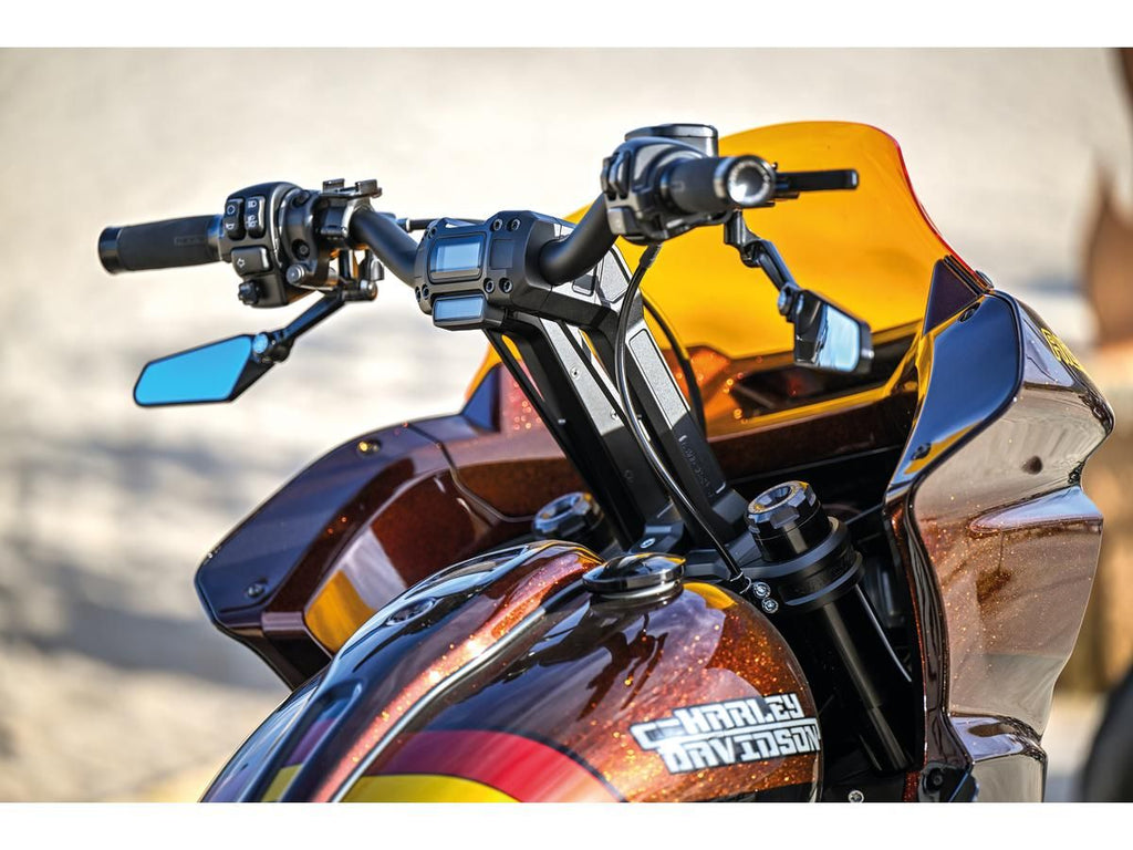 Schwarz eloxiertes Club Style Rear Riser Kit für Harley Davidson 22-24 FXLRST, 22 FXRST