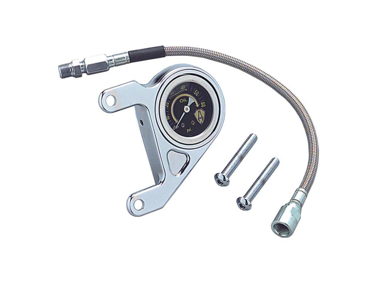 Radius Oil Pressure Gauge Kit with Ness Logo, Chrome for Harley Davidson