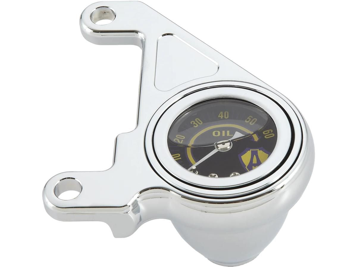 Radius Oil Pressure Gauge Kit with Ness Logo, Chrome for Harley Davidson