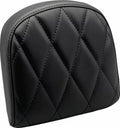 Matte Black Vinyl Single Diamond Sissy Bar Pad for Harley Davidson