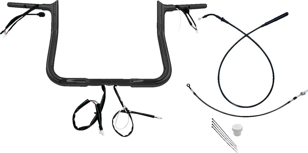 Kit manillar negro 1-1/4" EZ Install con extremo puntiagudo para Harley Davidson