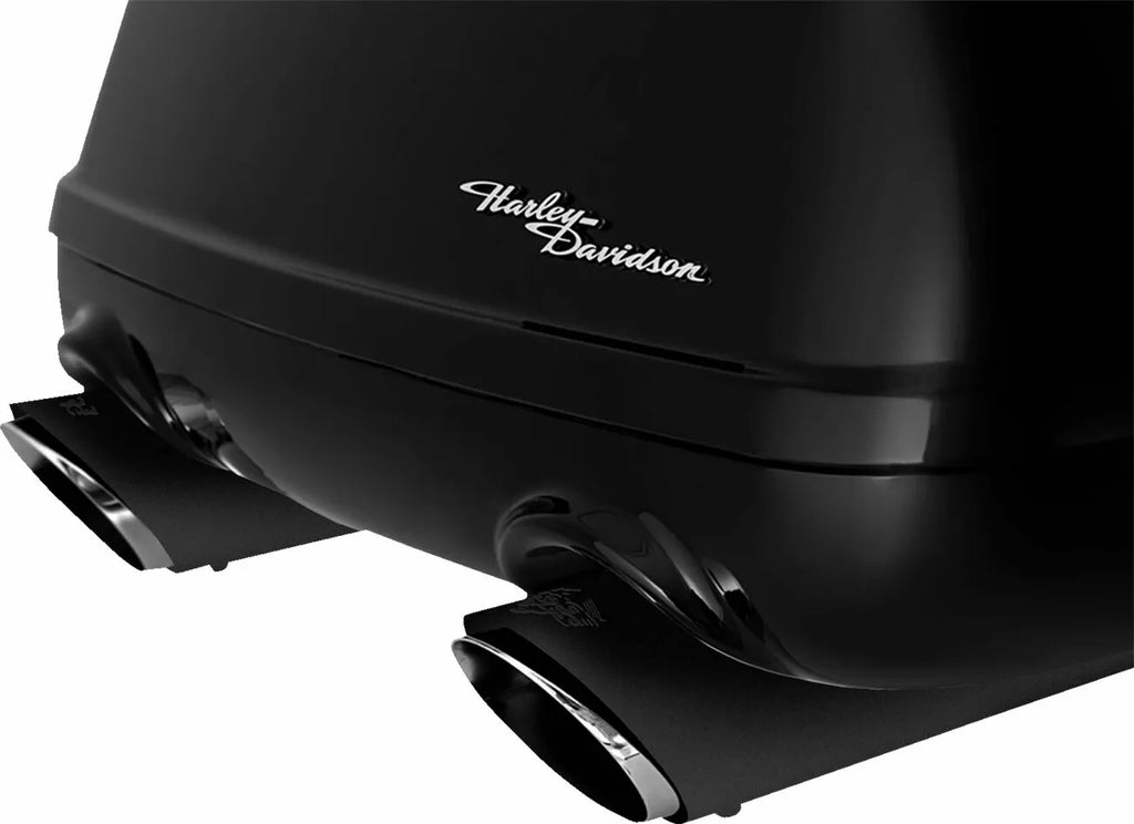 Schwarze Twin Slash Slip-On-Schalldämpfer für Harley Davidson