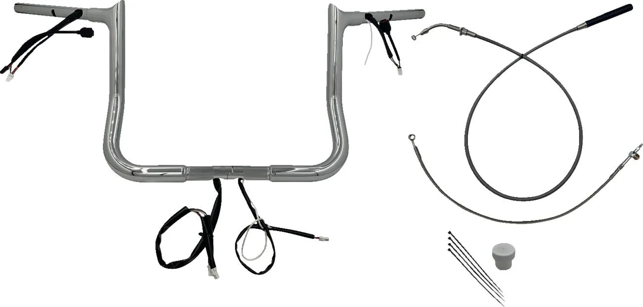 Verchromter 1-1/4" EZ Install Lenkerkit mit spitz zulaufendem Ende für Harley Davidson