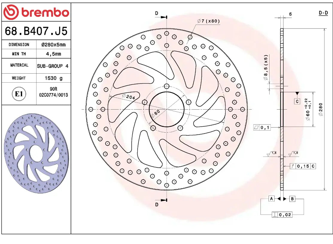 Fixed Gold Series brake disc for Piaggio