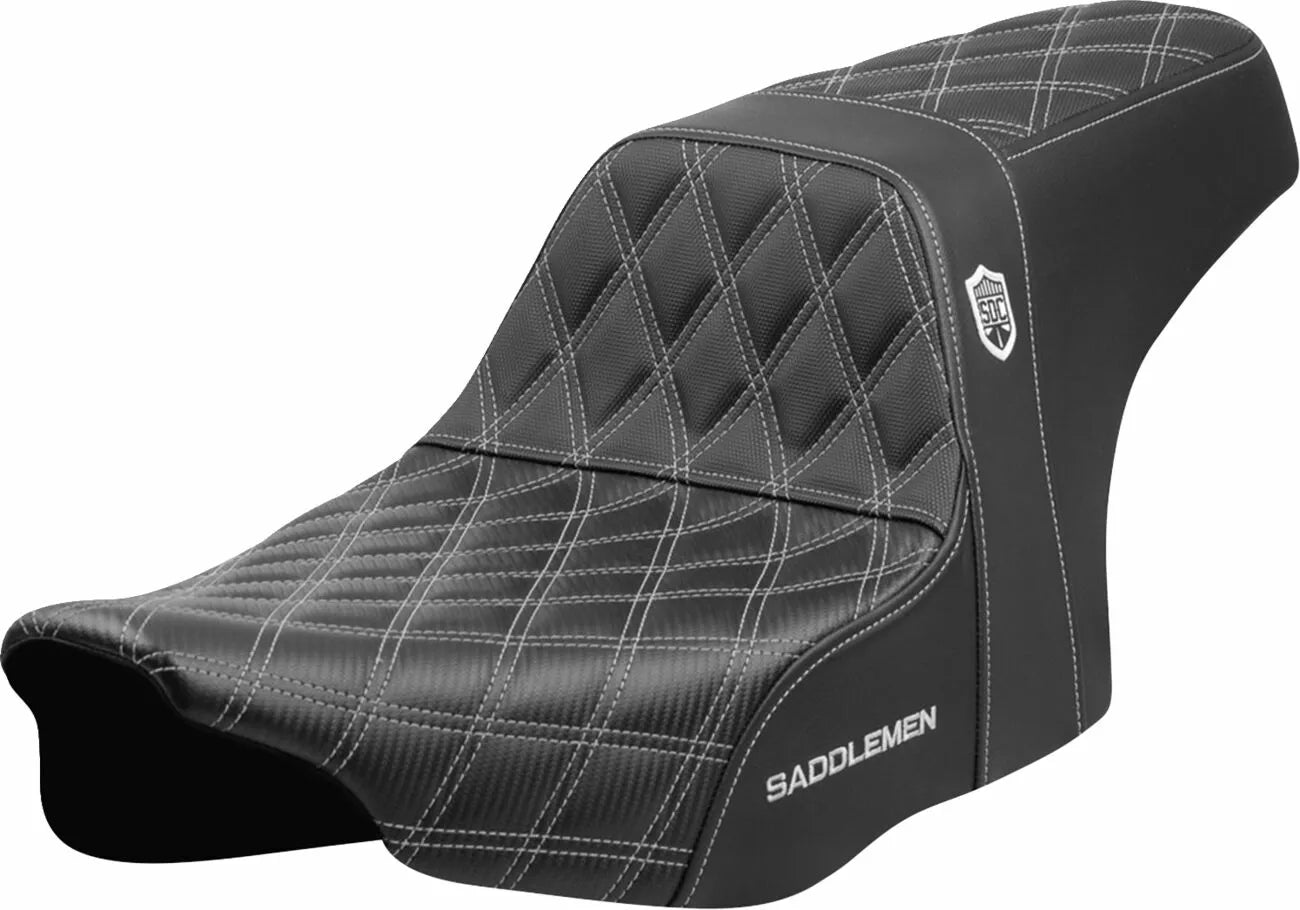 Asiento SDC Performance Grip Costura Plateada Para Harley-Davidson