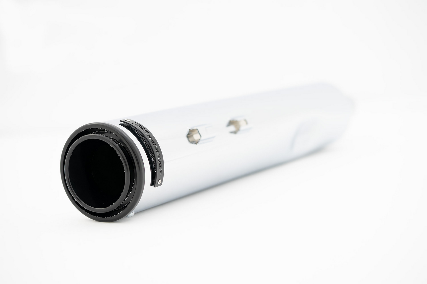 Slip-on silencers of 4.5 "HP45 XL chrome with final PVD Black for HD