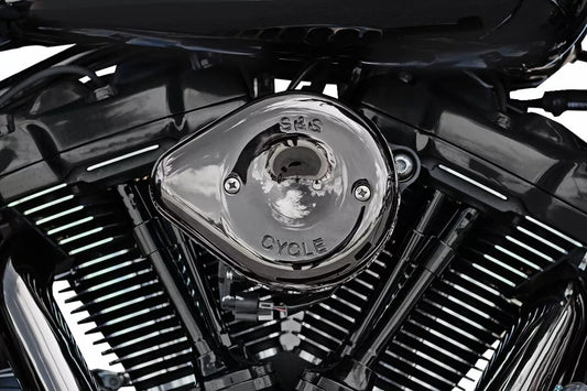 Stealth Mini Air Filter Kit Chrom Wäsche in Form von Tränen für Harley Davidson