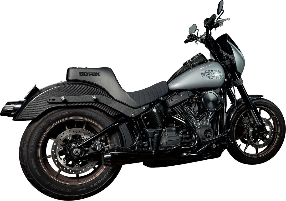 2Up Highnoon Seat Vinyl Logo Black For Harley Davidson Softail