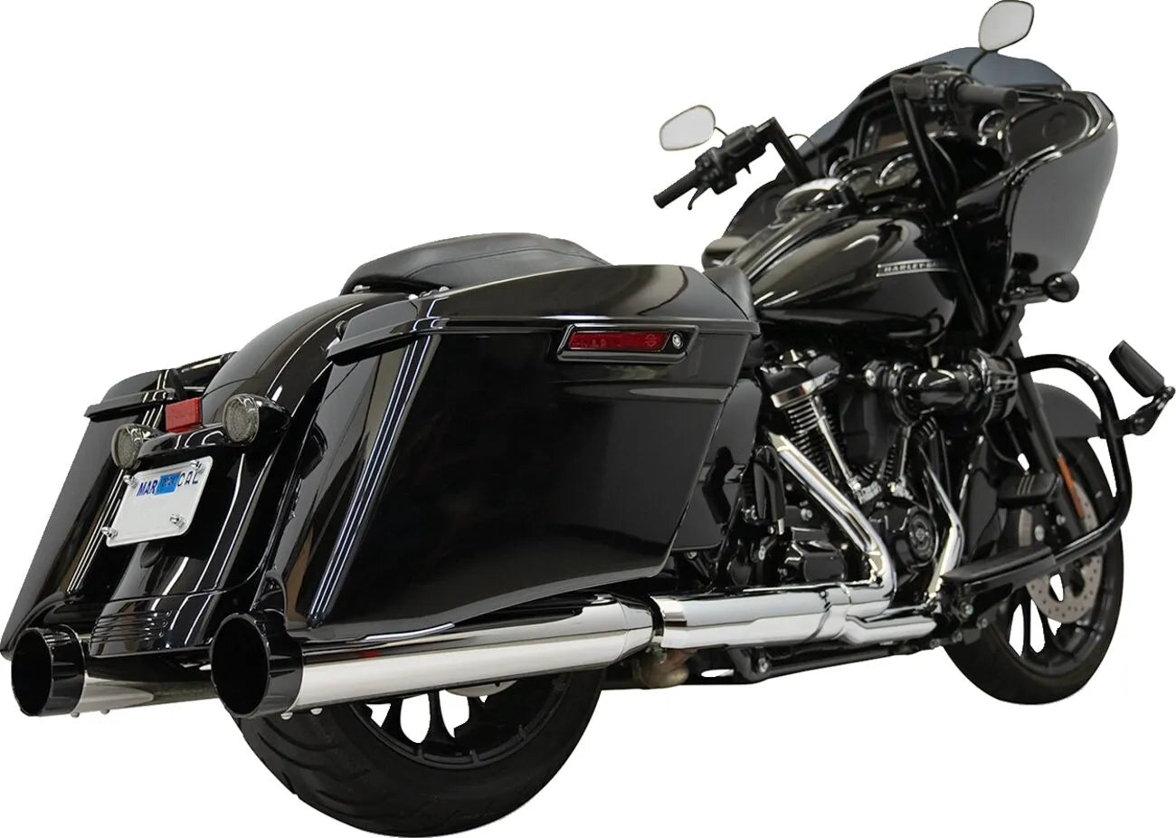 Slip-On Endschalldämpfer 4-1/2" Chrom/Schwarz für Harley Davidson M8 Touring 17+