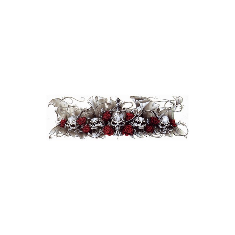 Skulls N Roses Airbrush Sticker 20 X 6 Cm