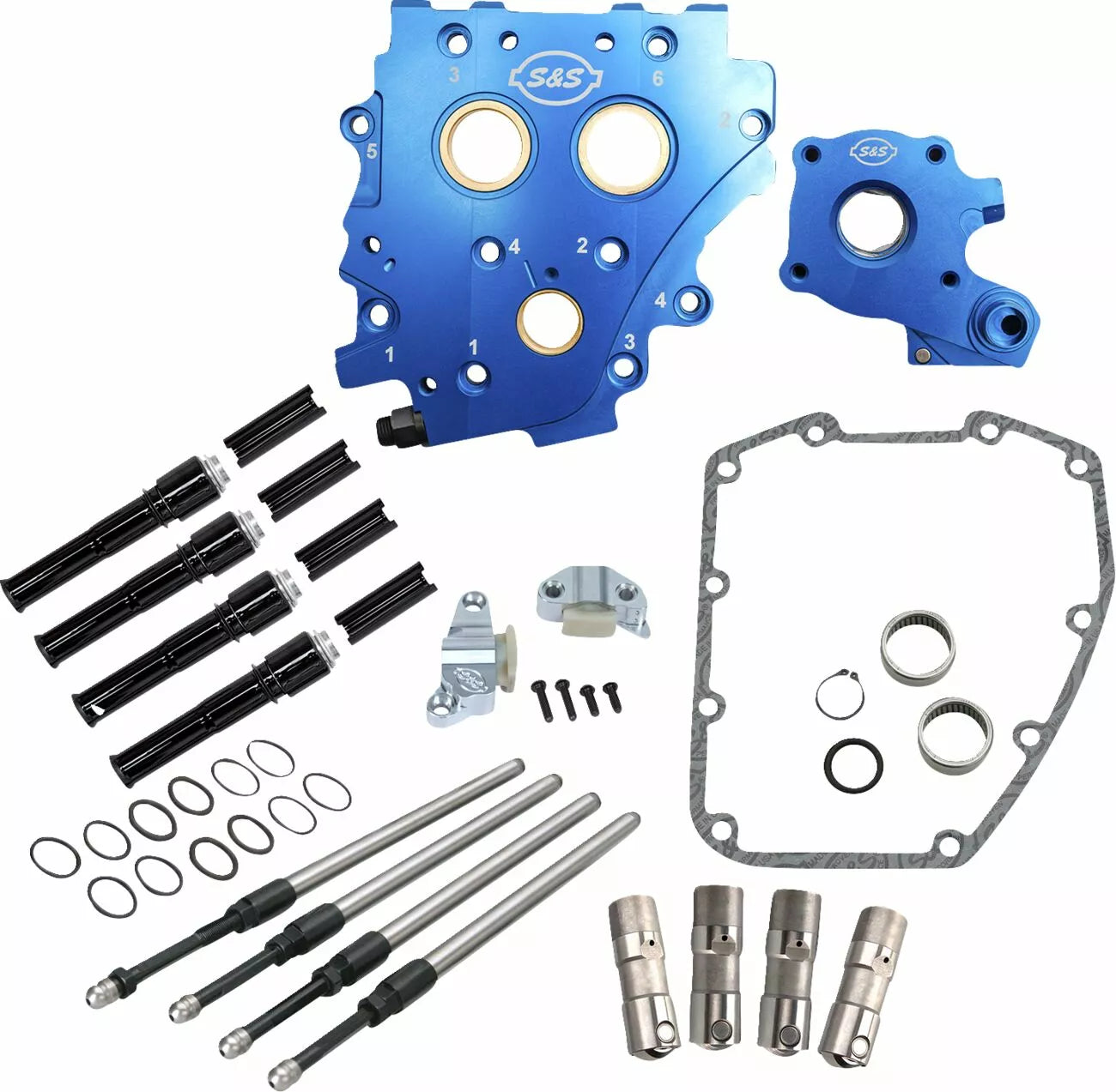 Kit De Transmisión Por Cadena Para Twin Cam 07-17 Y Dyna 06 Con Tubos De Varilla De Empuje Negros