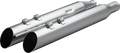 Hp-Plus® Slip-On Slash-Up Chrome Mufflers for Harley Davidson M8