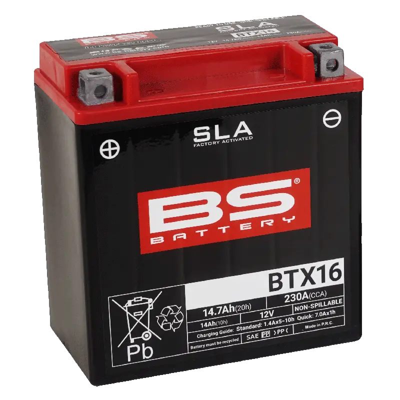Factory Activated SLA AGM Battery for Motorcycle BTX16