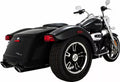 Schwarze Twin Slash Slip-On-Schalldämpfer für Harley Davidson