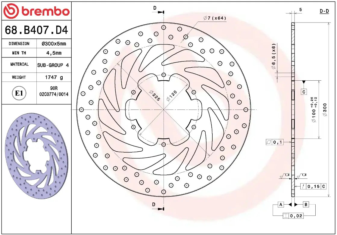 Fixed Gold Series Brake Disc for Piaggio