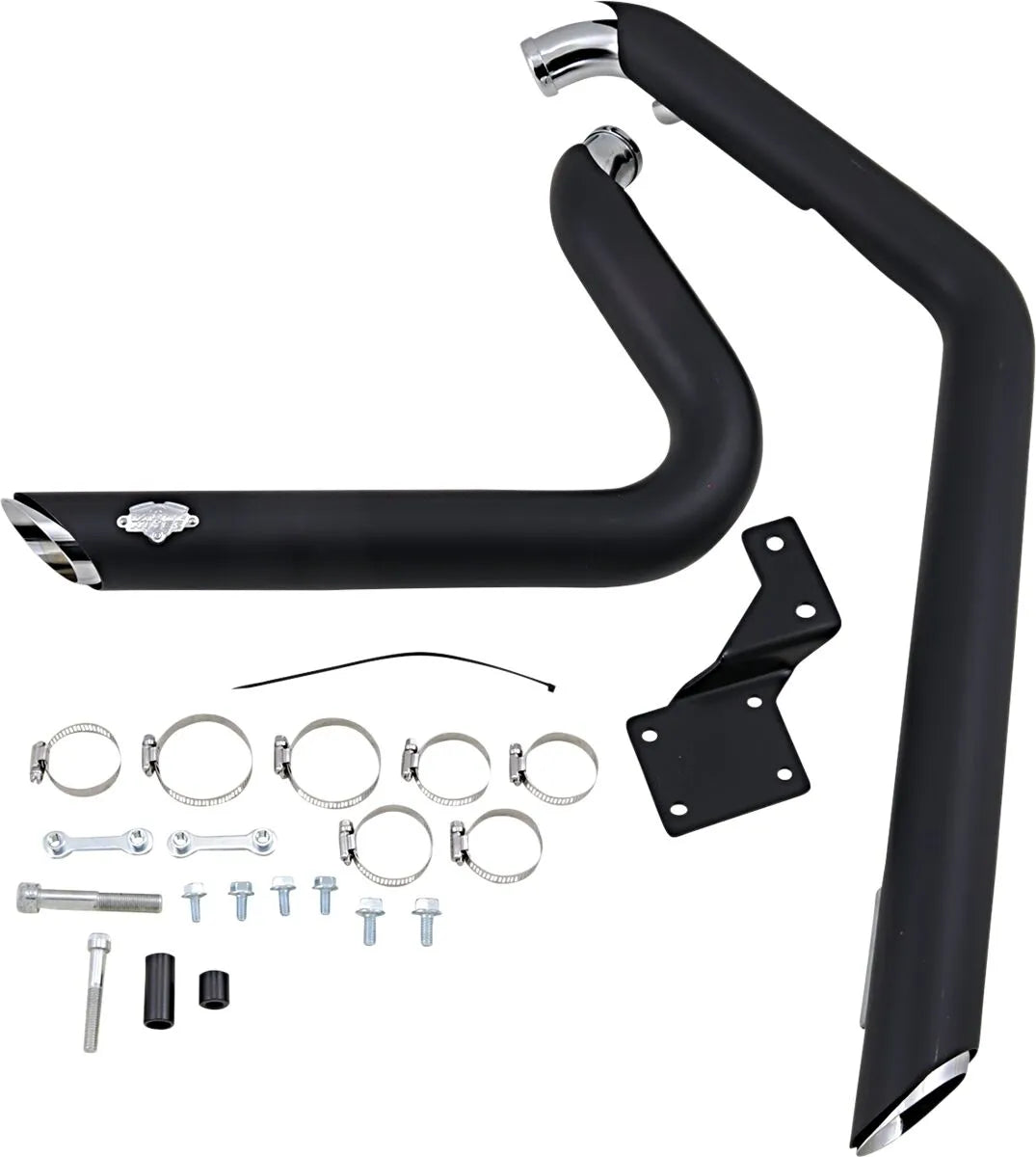 Sistema de escape Shortshots Staggered negro para Harley Davidson Softail