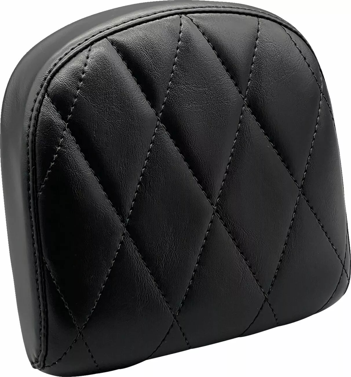 Sissy Bar Pad aus glänzend schwarzem Vinyl mit Einzeldiamant für Harley Davidson