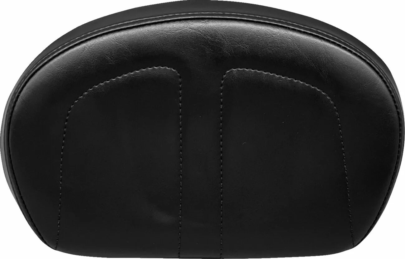 Sissy Bar Pad aus glänzend schwarzem Vinyl von Maverick Stitch für Harley Davidson