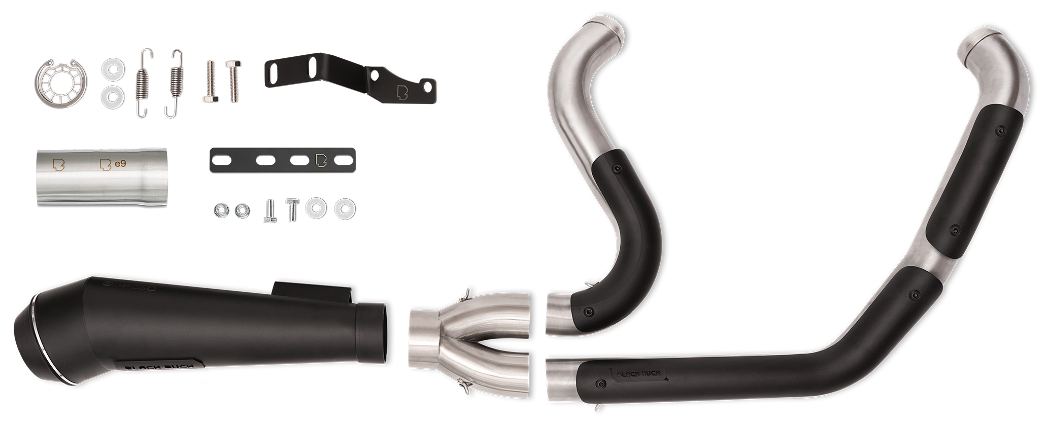 Escapes Black Duck 2 En 1 Negro Mate Para Harley Davidson