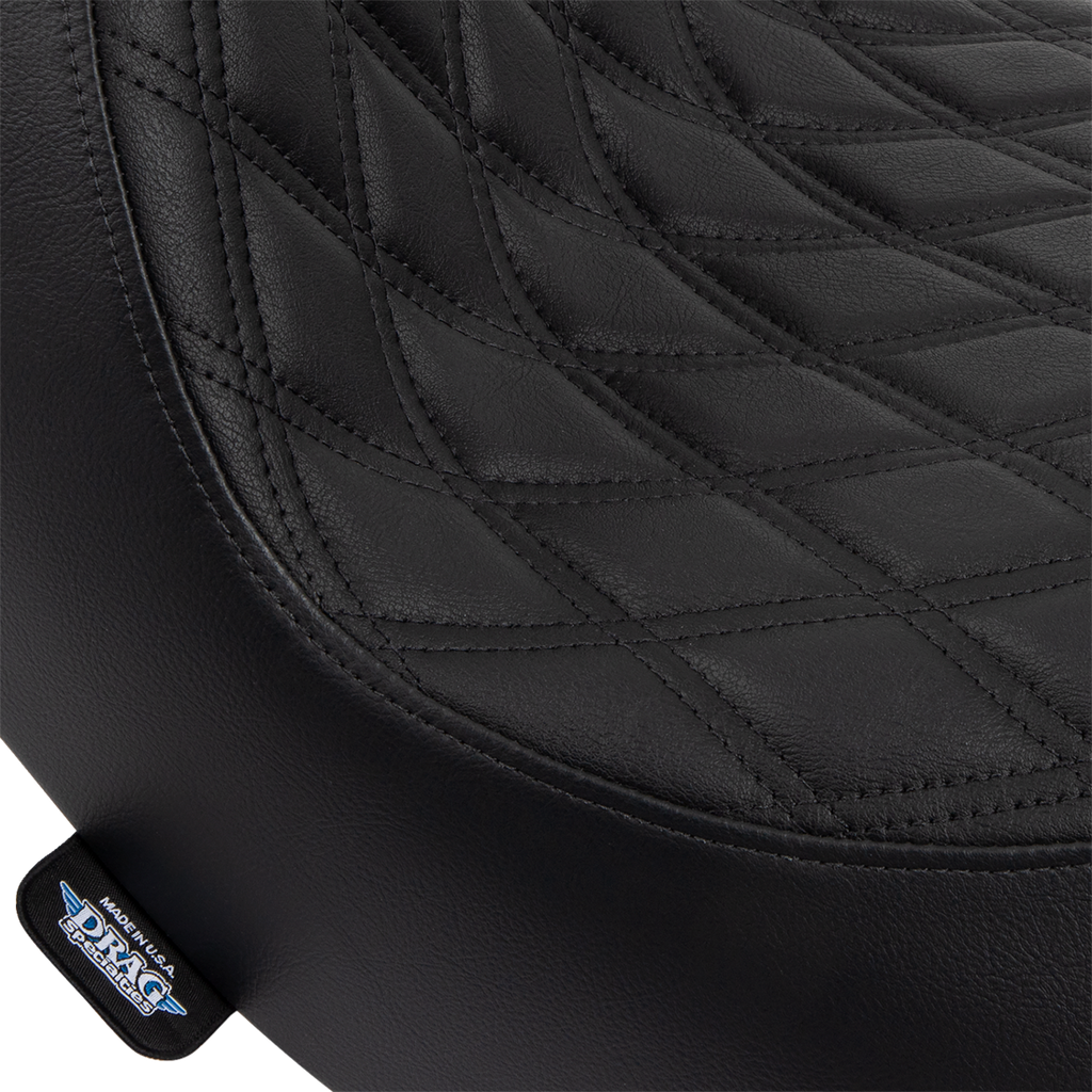 Diamond Solo Seat, Black Thread for Harley Davidson