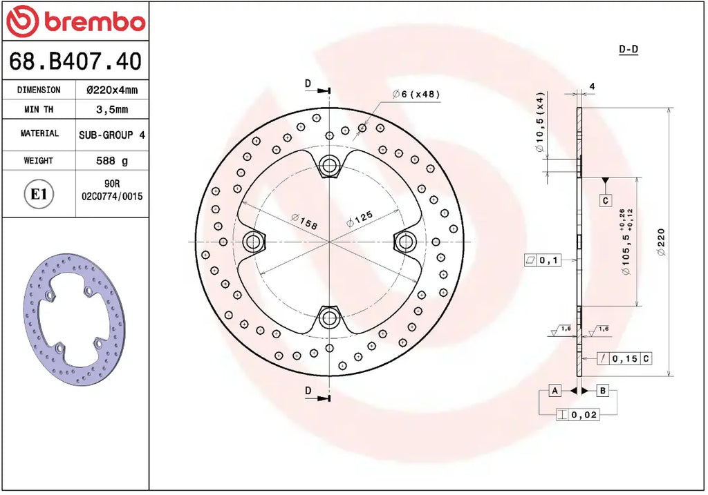 Gold Series Brake Disc for Honda CBR