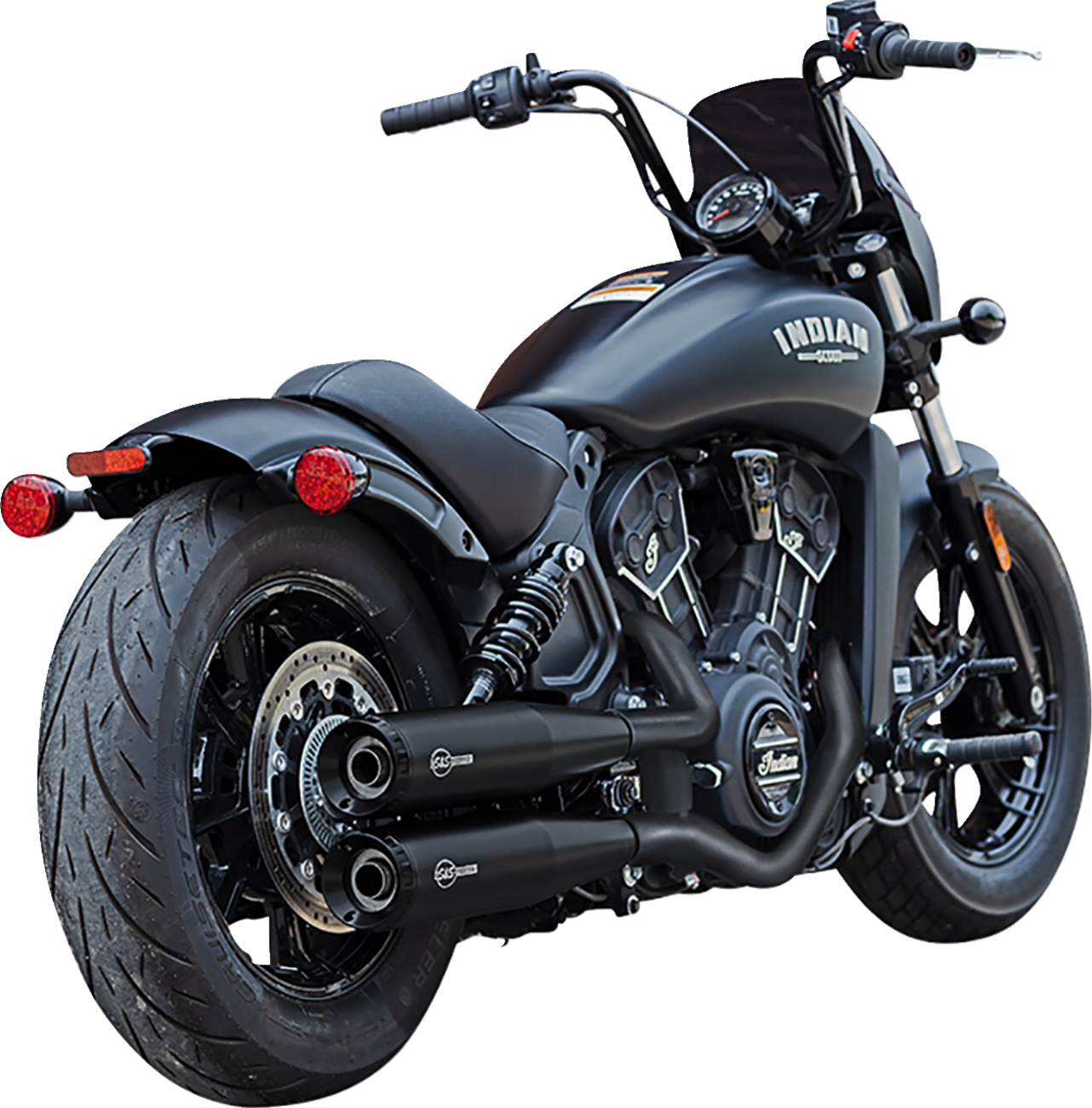 Silenciadores Slip-On Grand National Guardián Negro Para Indian