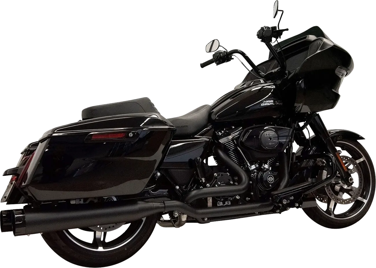 Silenciadores 4.5" Negros Con Tapa Negra Para Harley Davidson FLH 95 En Adelante