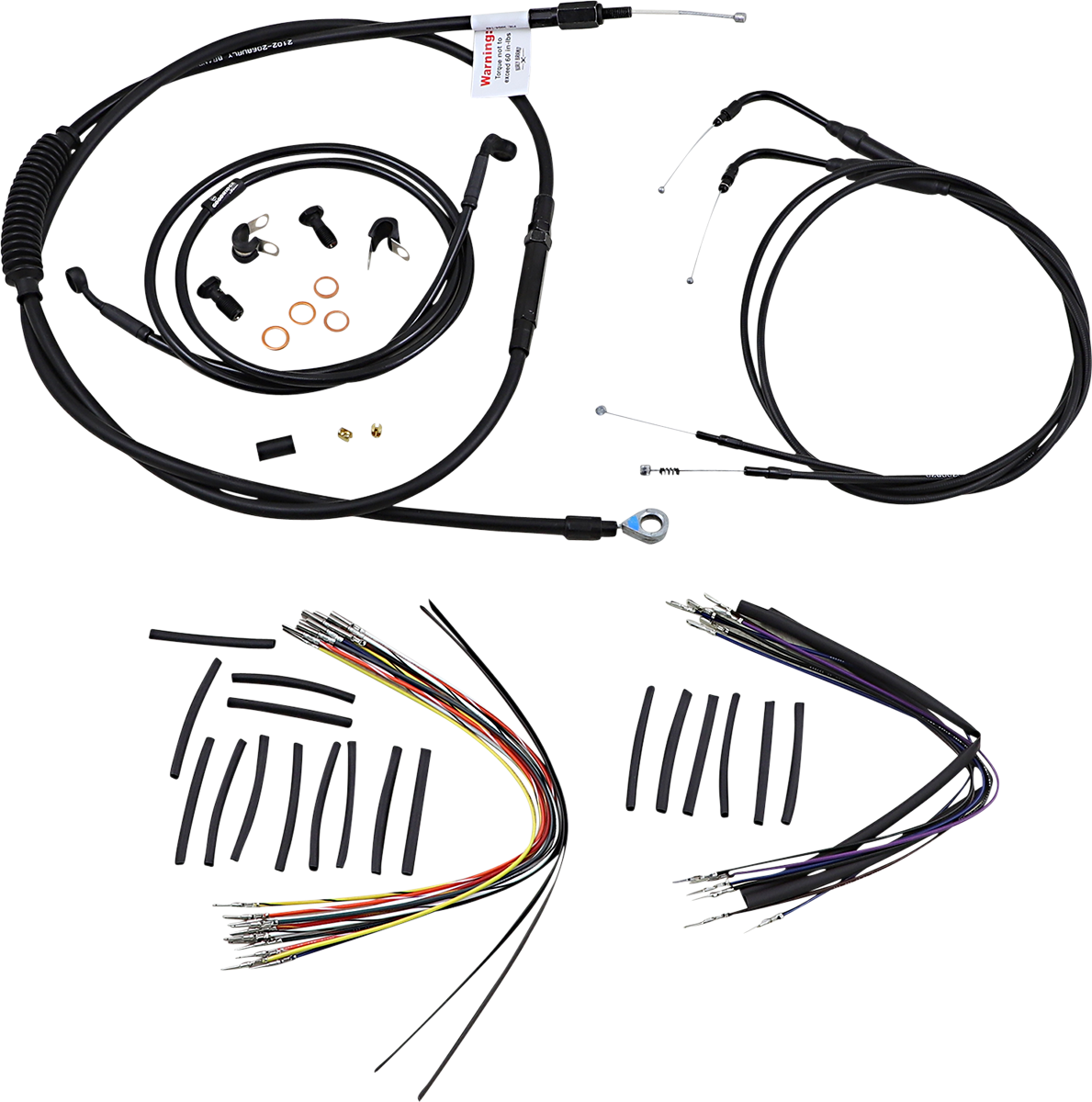 Kit Cables Manillar 14" Negro Para Harley-Davidson Softail 2000-2006