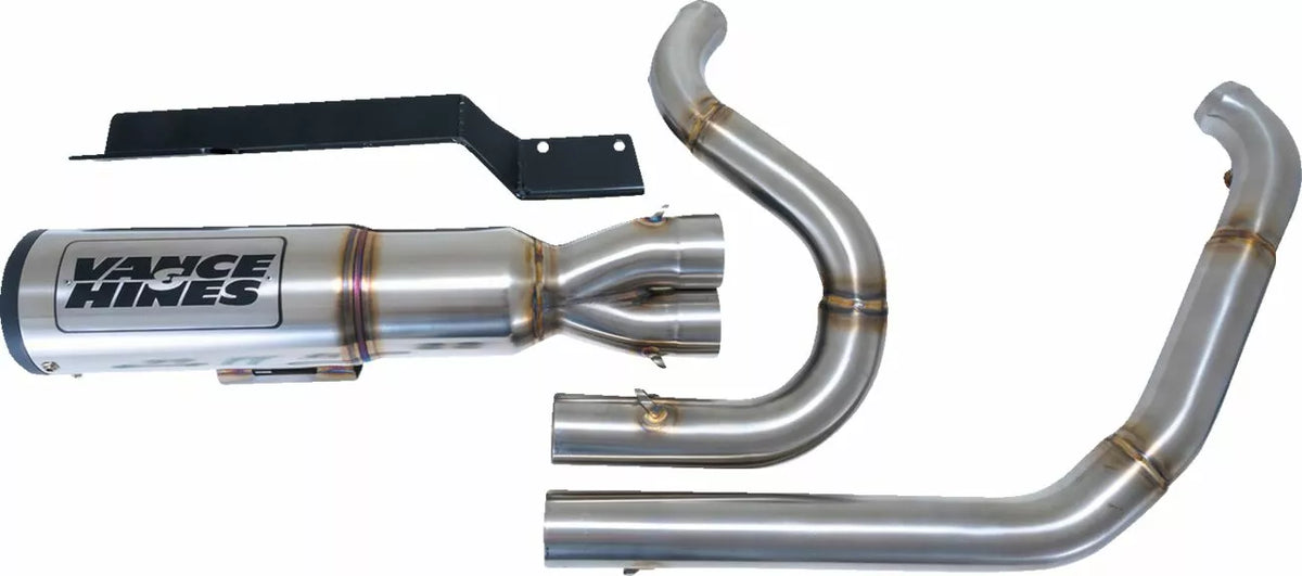 2-in-1-Hochleistungs-Auspuffanlage aus gebürstetem Edelstahl für Harley-Davidson Touring