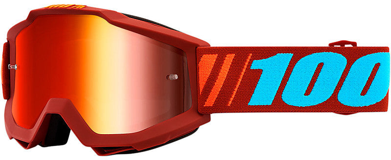 100% MX Cross Enduro Goggles The Accuri Dauphine Red Mirror