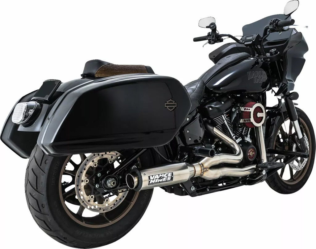 2-in-1-Supersport-Auspuffanlage aus gebürstetem Edelstahl für Harley Davidson Softail