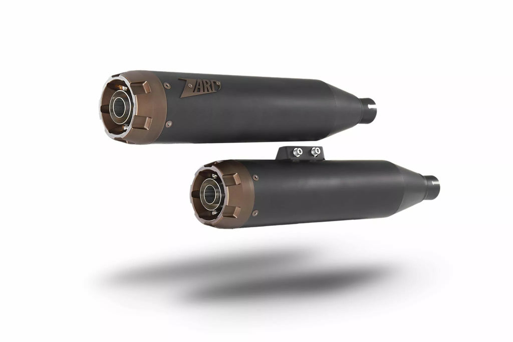 Silenciadores Slip-On E4/E5 Negro/Bronce Para Harley Davidson Softail M8 17-24