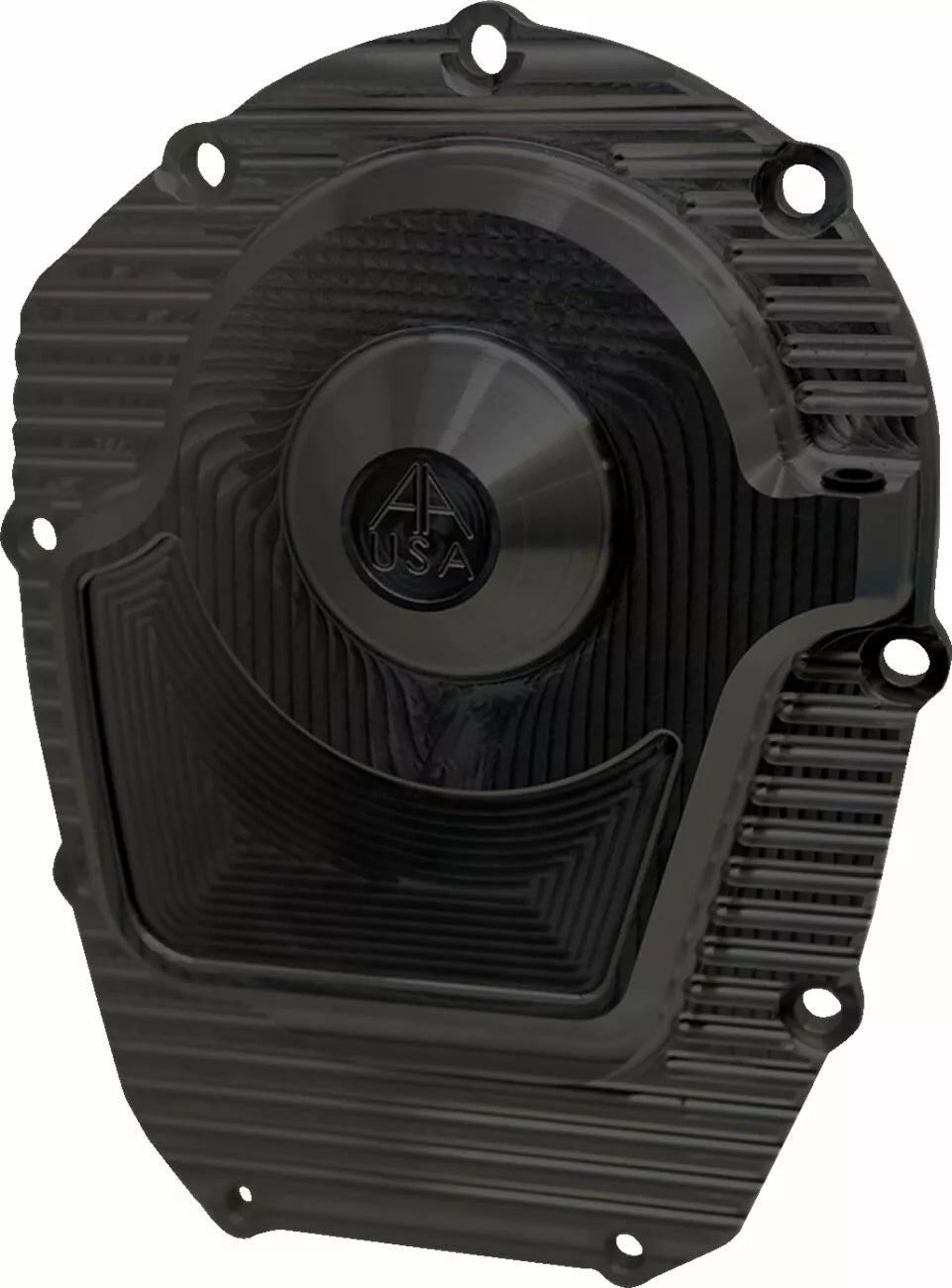 Tapa De Distribución Comp M8 Negra Con Aletas Para Harley-Davidson