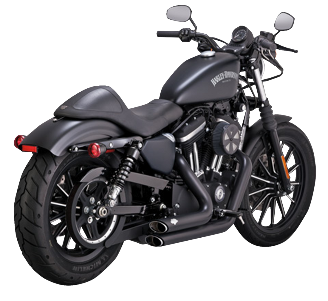 Vance &amp; Hines Shortshots Schwarzer Auspuff für Harley Davidson Sportster