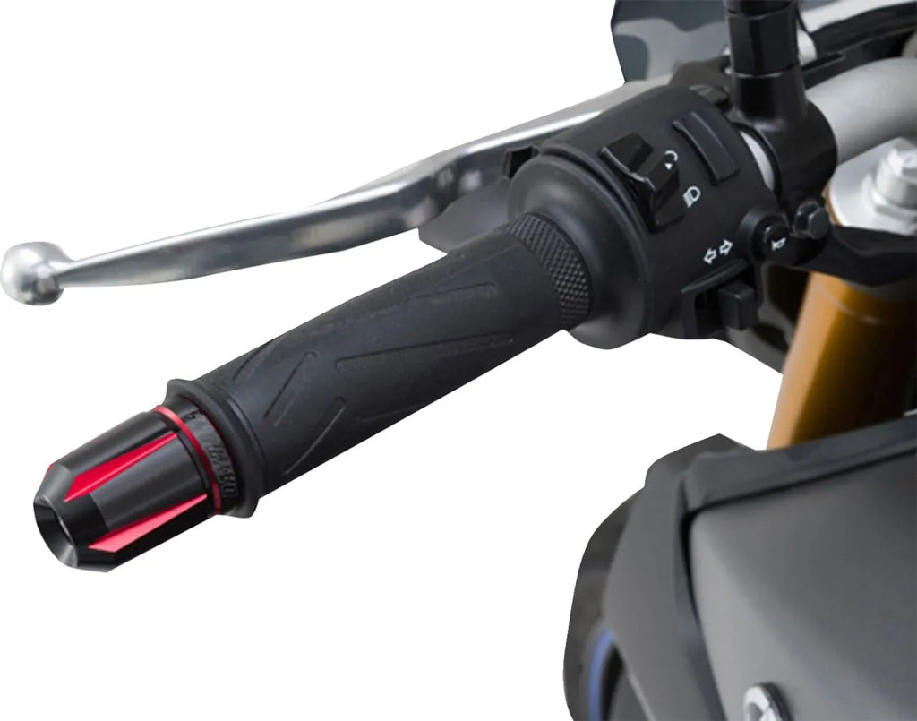 Handlebar end plug "Scratch" black/red for motorcycle