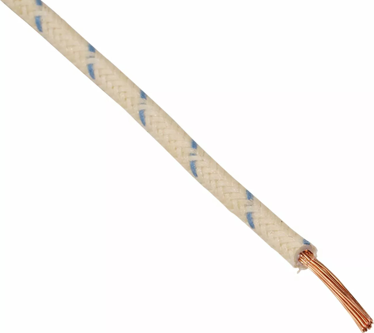 25' weißes, stoffgeflochtenes 16-Patchkabel mit blauem Tracer für Harley Davidson