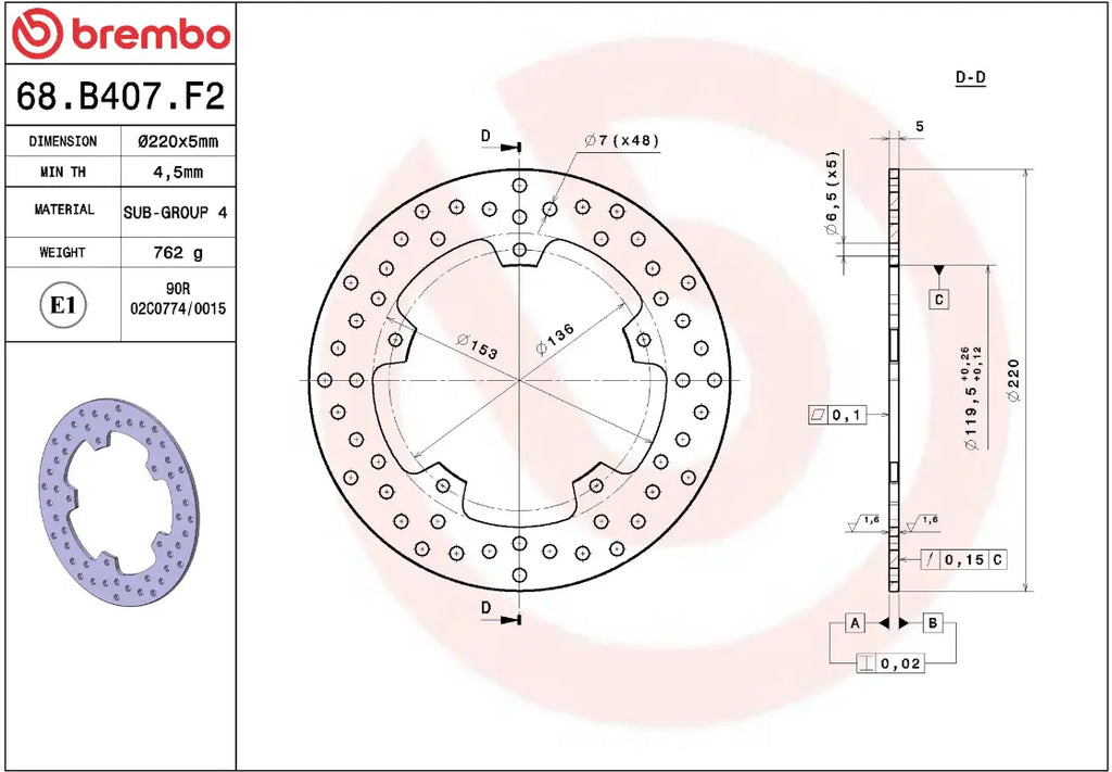 Disco de freno fijo trasero para BMW