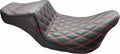 Asiento Delantero Con Cola Whip De Doble Diamante Con Hilo Rojo Para Harley Davidson