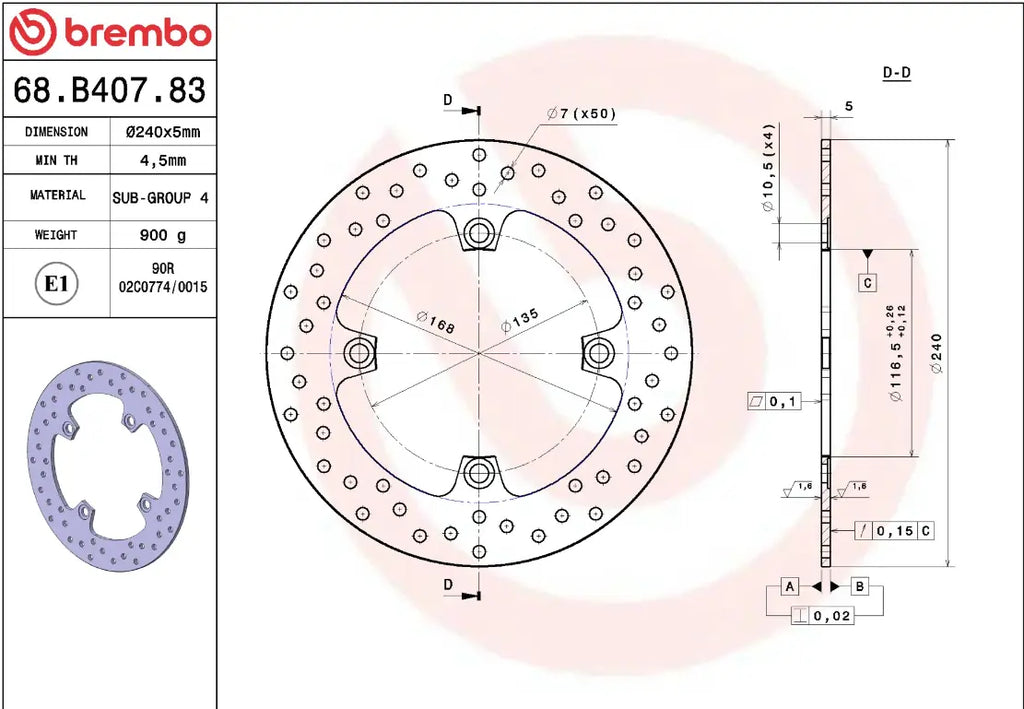 Disco de freno fijo trasero para Honda