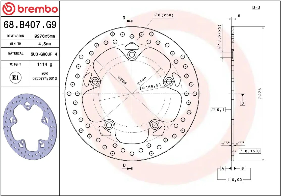 BRAKE DISC FIXED GOLD SERIES PRIME LINE Brake DISC FIX RR