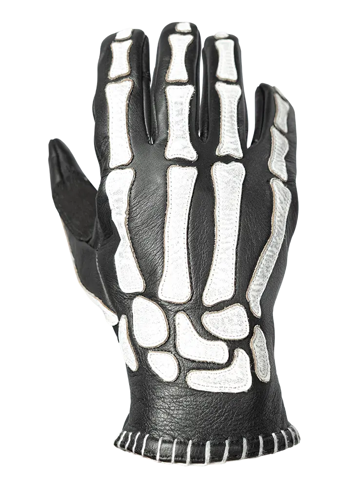 Guantes moto homologados Skeletor  SKELETOR LEATHER BLACK/WHITE XL