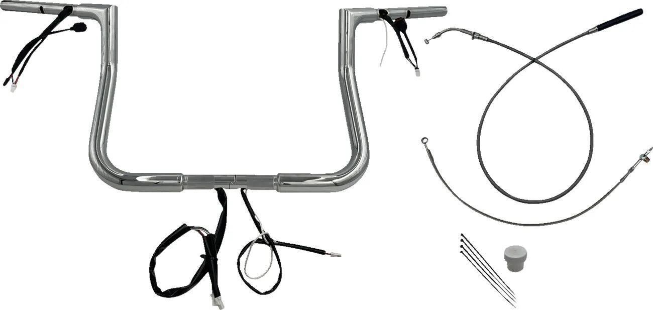 Kit manillar cromado Flat Top EZ Install 1-1/4" para Harley Davidson