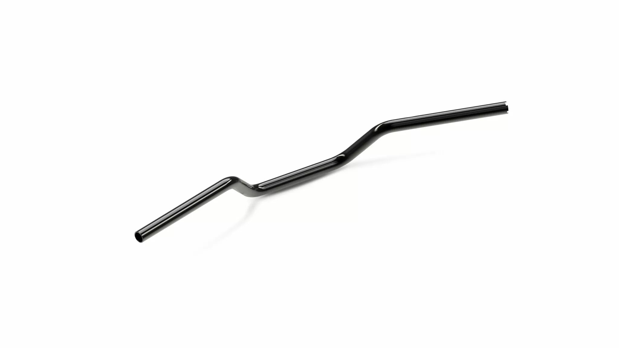 1" Sportlenker in glänzendem Schwarz, mittelgroß, für Harley Davidson