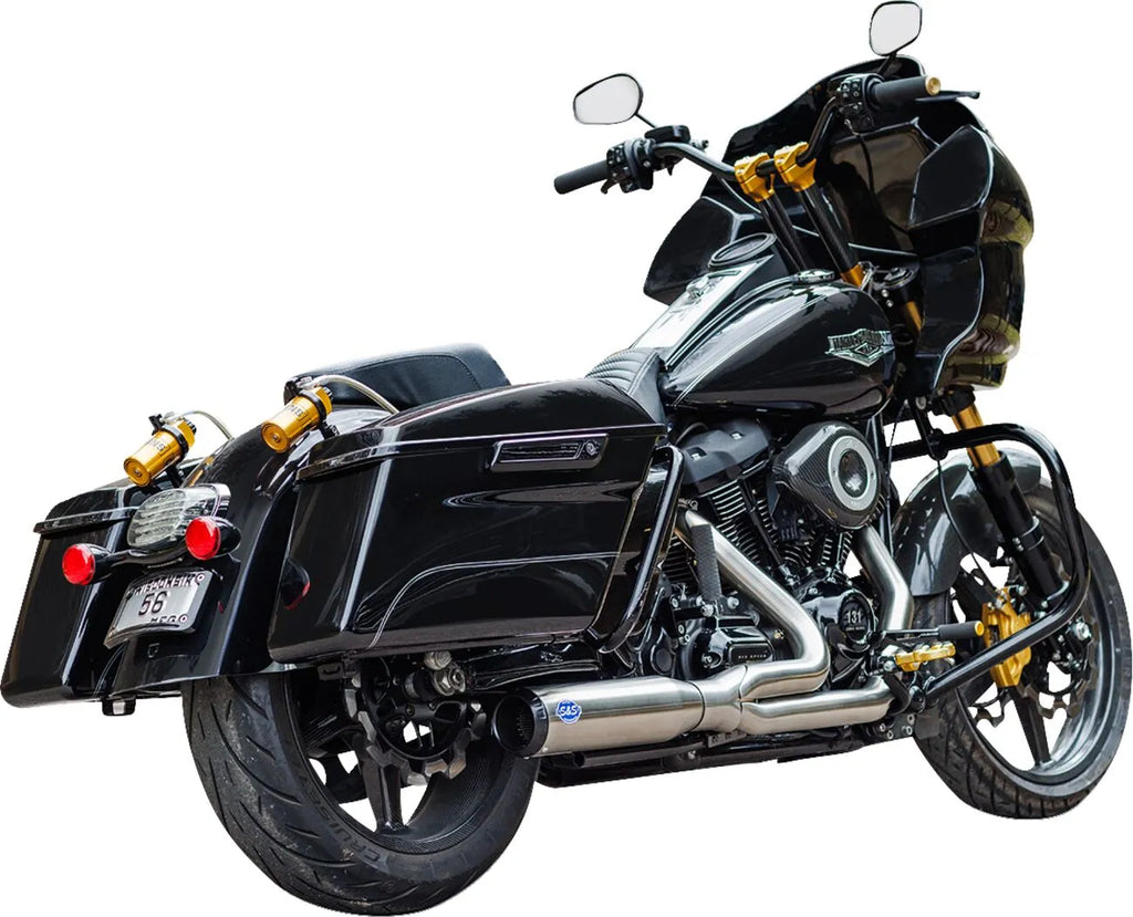 Auspuff 2-in-1 Qualifier Gebürsteter Edelstahl für Harley Davidson