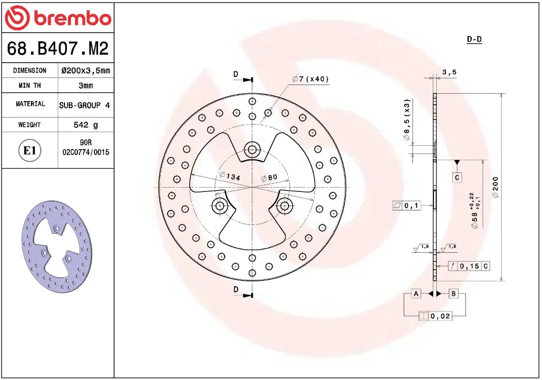 Fixed Gold Series brake disc for Peugeot