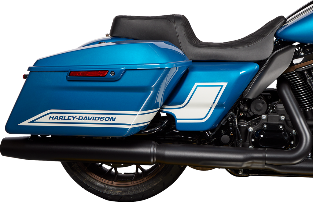 Asiento 1-Up Predator Doble Diamante, Hilo Negro Para Harley - Davidson