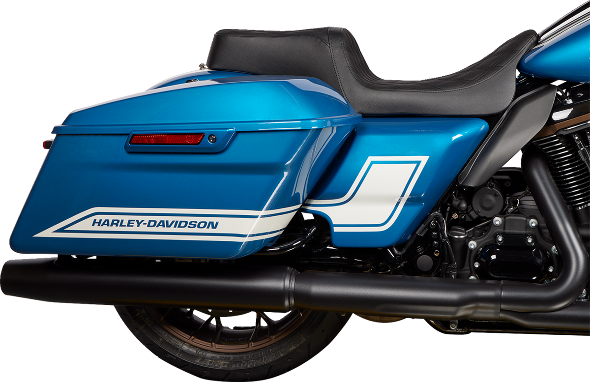 Asiento 1-Up Predator Doble Diamante, Hilo Negro Para Harley - Davidson