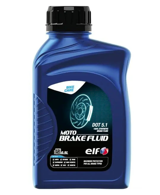 Líquido de frenos para moto DOT 5.1 sintético ELF 500 ml